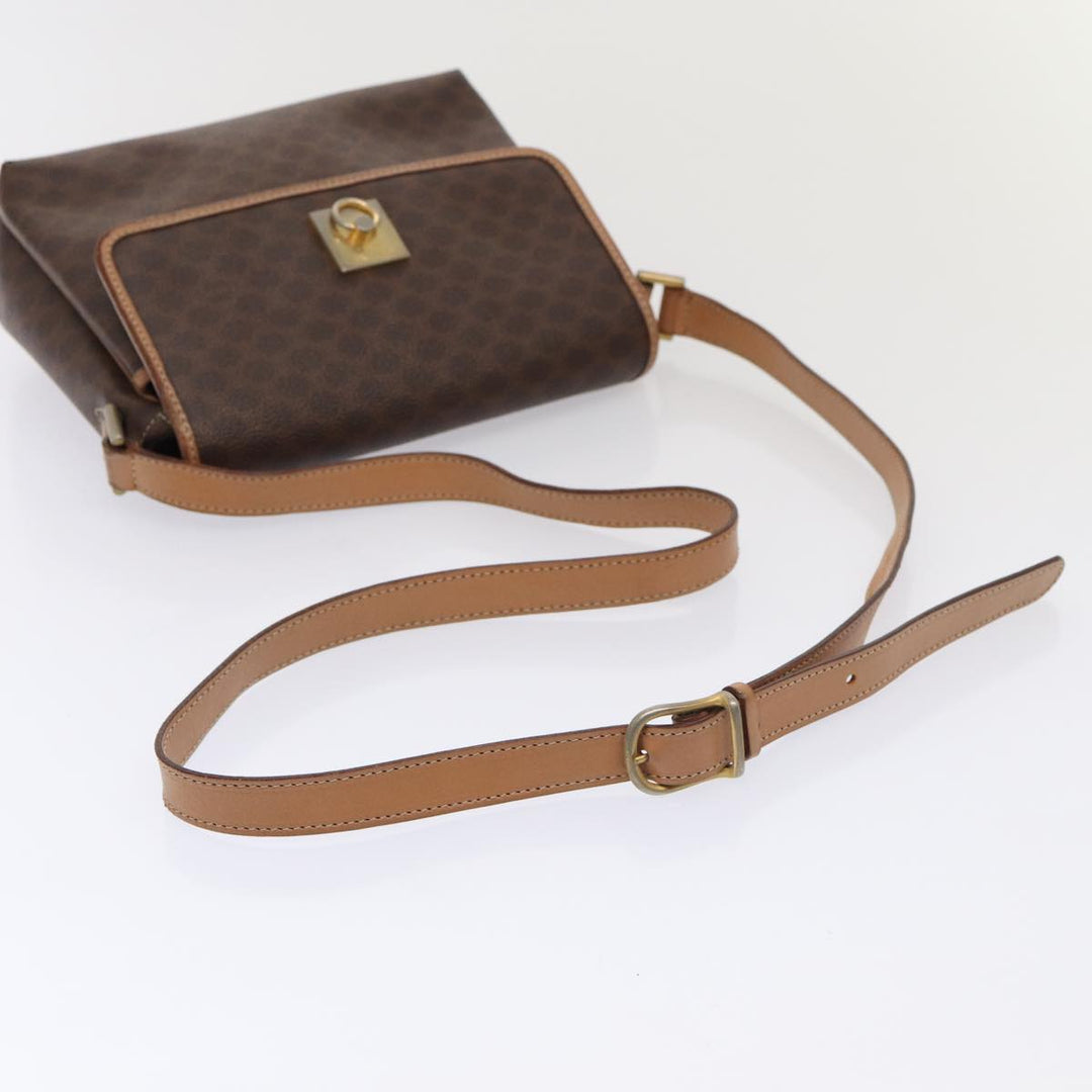 Celine Macadam Canvas Shoulder Bag 2Set Brown Auth 86463