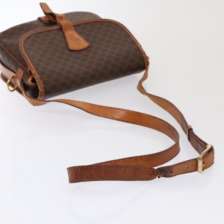 Celine Macadam Canvas Shoulder Bag 2Set Brown Auth 86463