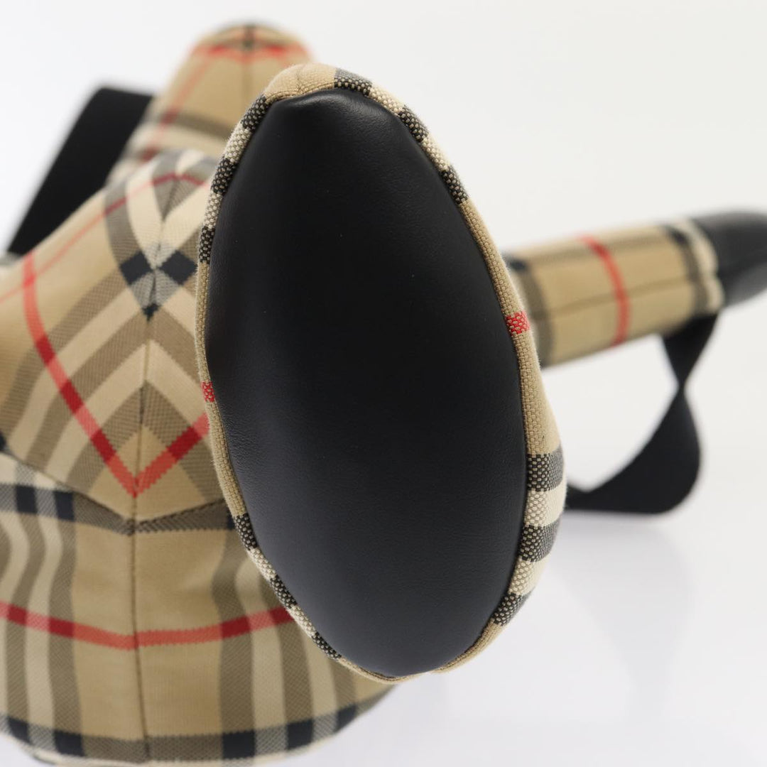 Burberry Nova Check Shoulder Bag Canvas Beige Auth 86482A
