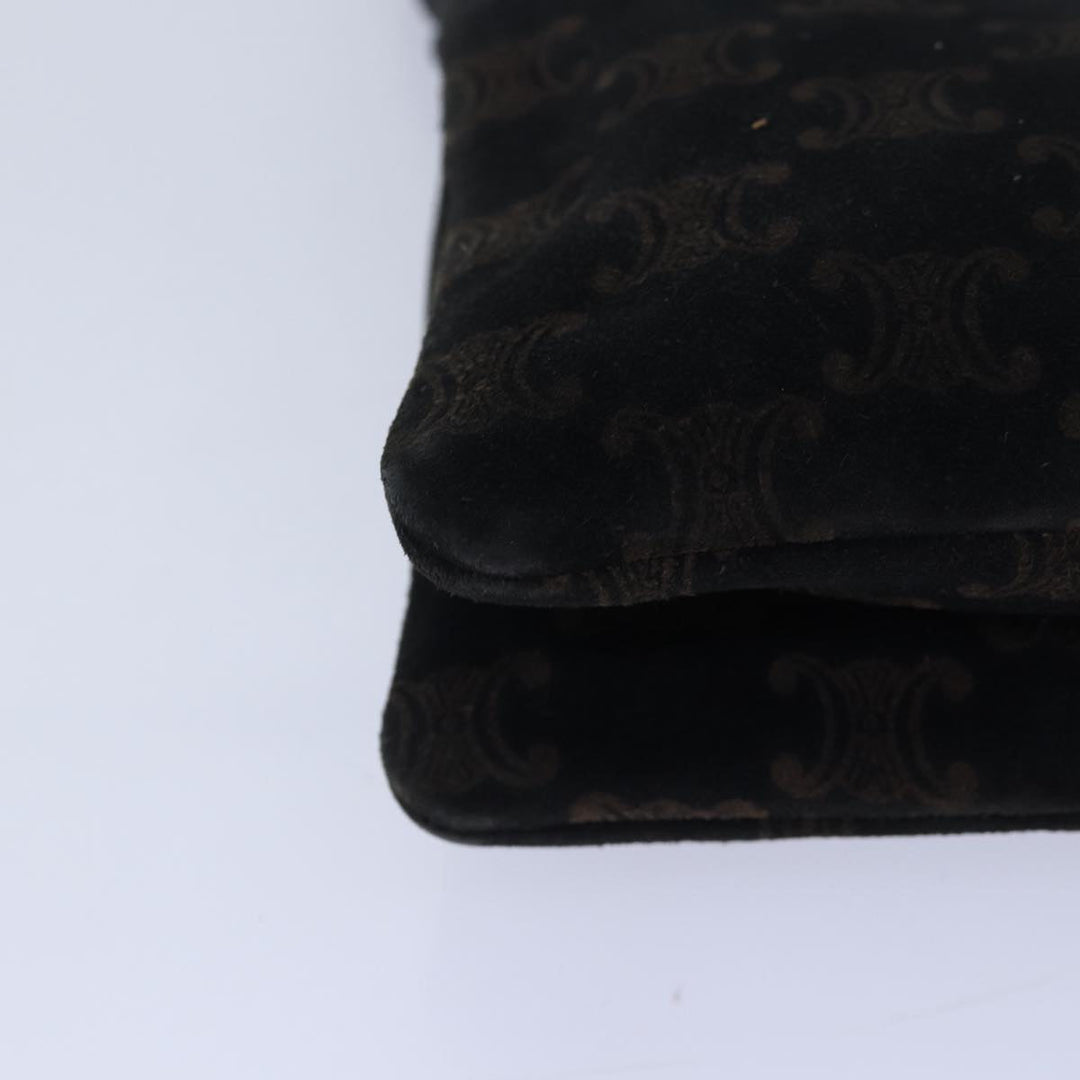 Celine Macadam Canvas Shoulder Bag Gold Black Auth 86637