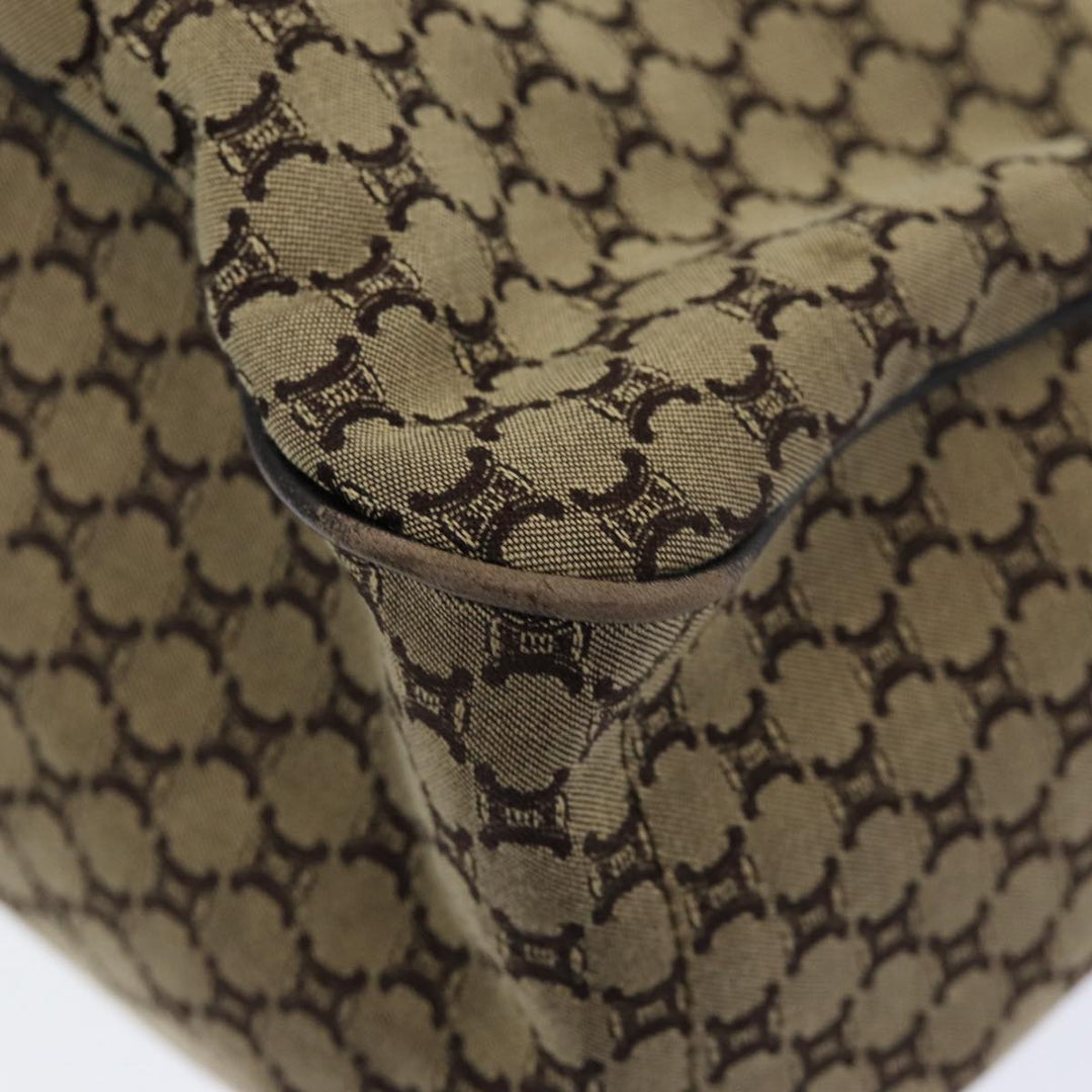 Celine Macadam Canvas Hand Bag Beige Gold Auth 86725