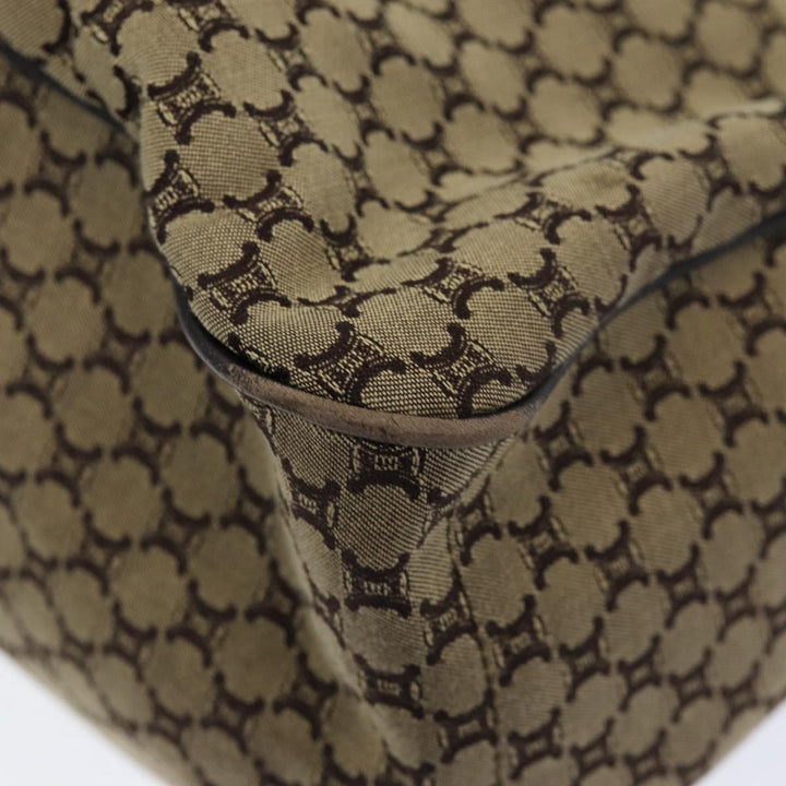 Celine Macadam Canvas Hand Bag Beige Gold Auth 86725