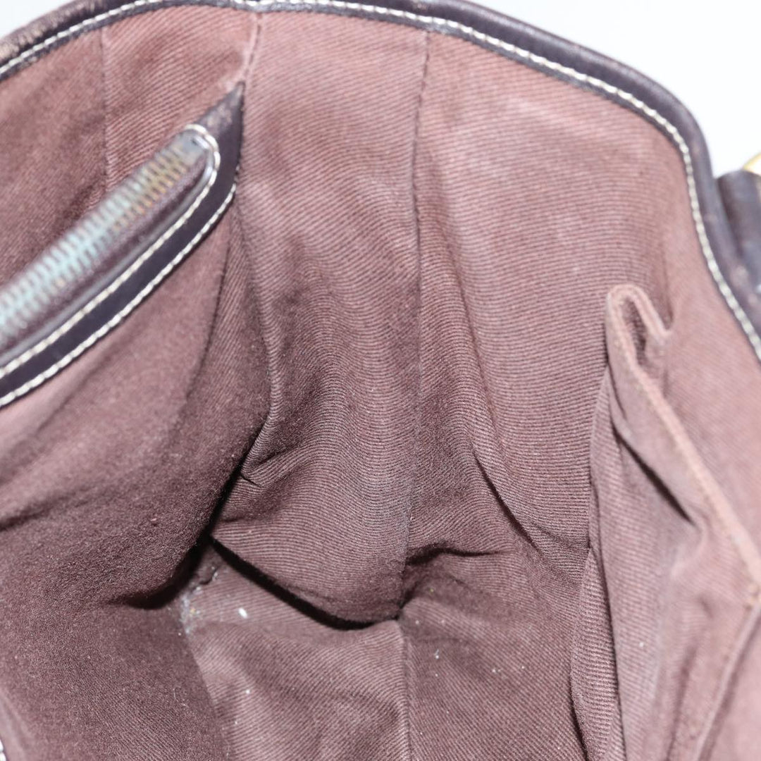 Top Quality Celine Macadam Canvas Hand Bag Beige Gold Auth 86725