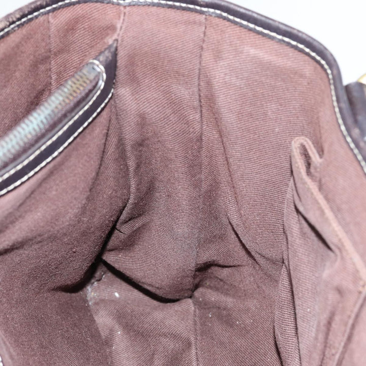 Top Quality Celine Macadam Canvas Hand Bag Beige Gold Auth 86725
