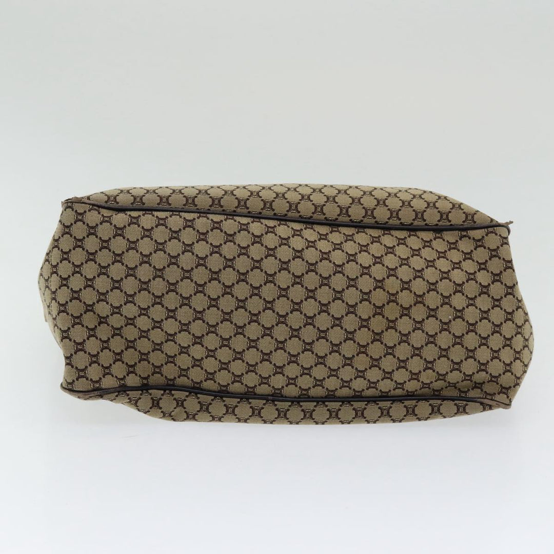 Celine Macadam Canvas Hand Bag Beige Gold Auth 86725