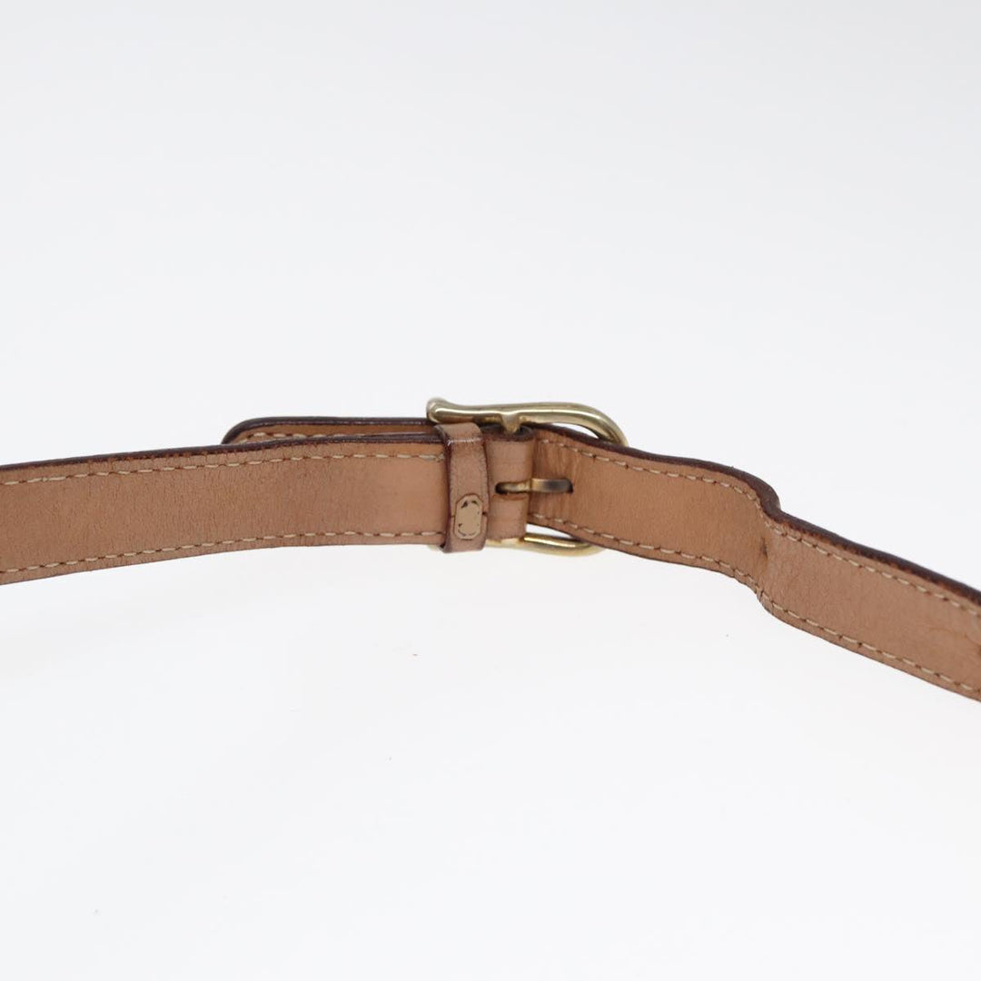 Celine Macadam Canvas Shoulder Bag PVC Leather Brown Gold Auth 86834