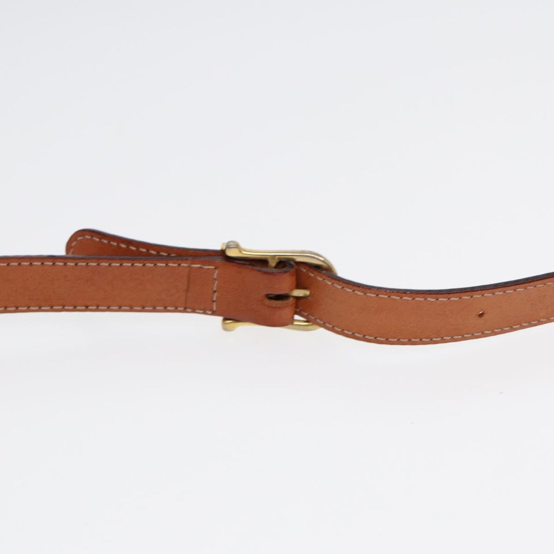 Celine Macadam Canvas Shoulder Bag PVC Leather Brown Gold Auth 86836