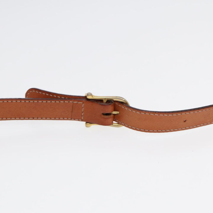 Celine Macadam Canvas Shoulder Bag PVC Leather Brown Gold Auth 86836