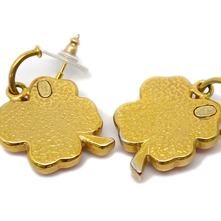 Top Quality Chanel Clover Dangle Piercing Earrings Gold 03P