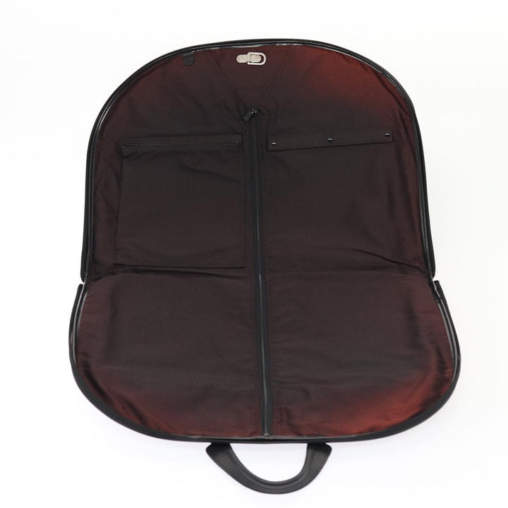 BurberrySs Nova Check Garment Cover Canvas Leather Beige Black gold Auth 86956