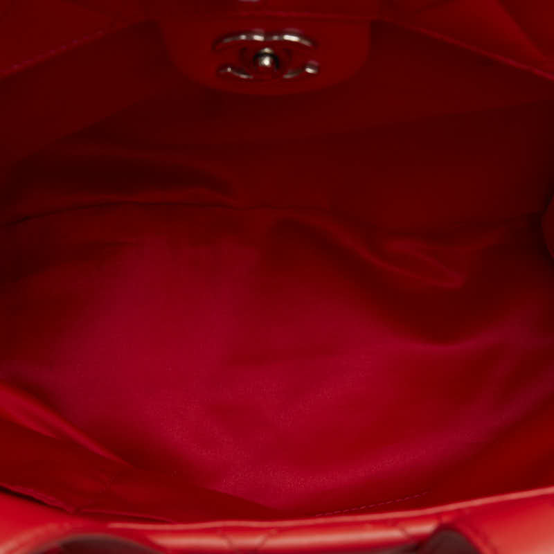 Top Quality Chanel Coco Chain Matrasse Chain Shoulder Bag Tote Red Silver Leather  Chanel
