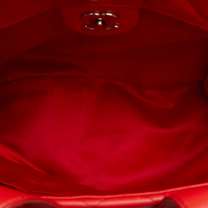 Top Quality Chanel Coco Chain Matrasse Chain Shoulder Bag Tote Red Silver Leather  Chanel
