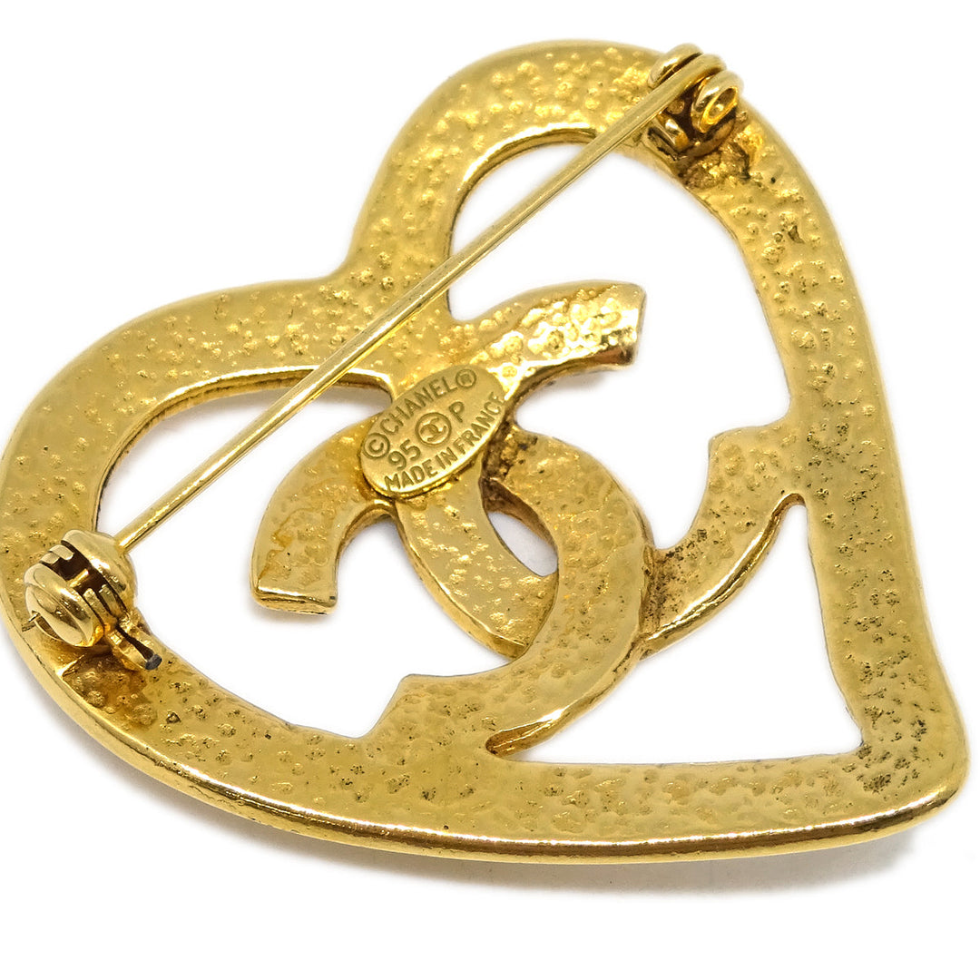 Top Quality Chanel Heart Brooch Gold 95P