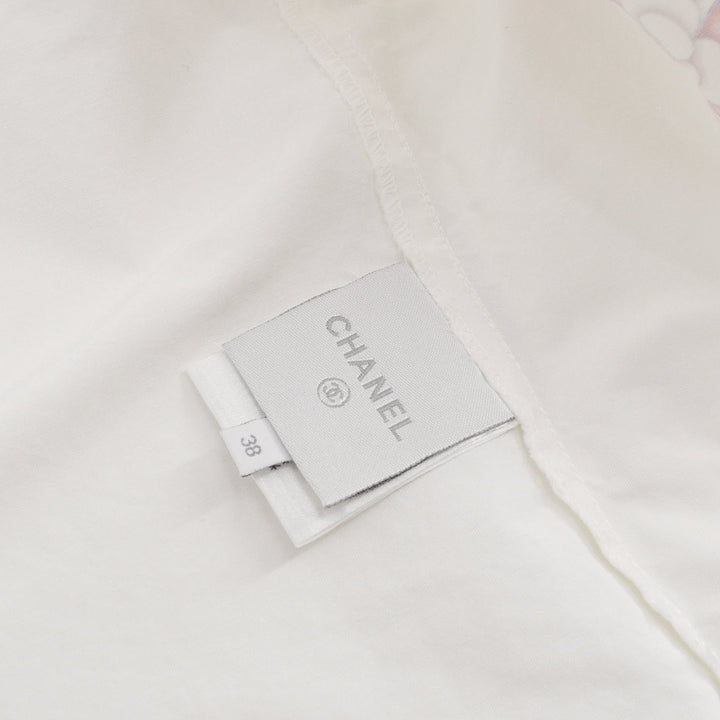 Top Quality Chanel 05S #38 Sport Line Short Sleeve Zip Shirt Tops White