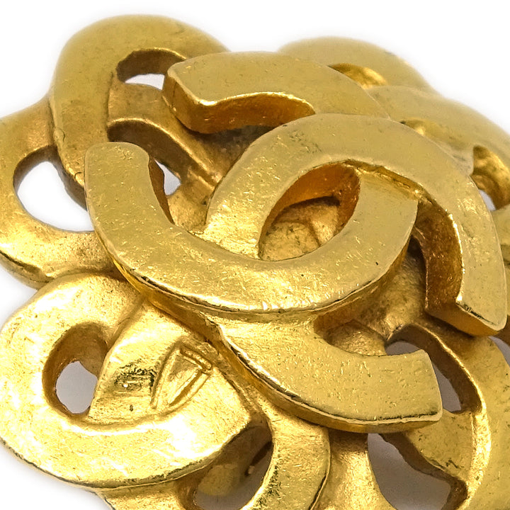 Top Quality Chanel Flower Earrings Clip-On Gold 97P