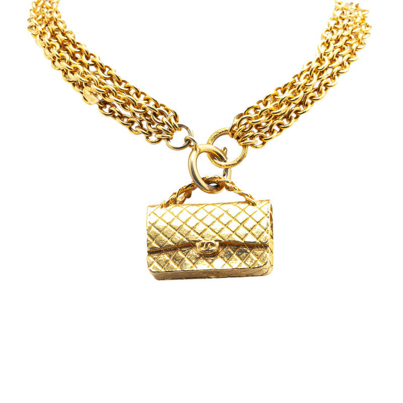 Top Quality Chanel Coco Mark Bag Motif Necklace Gold