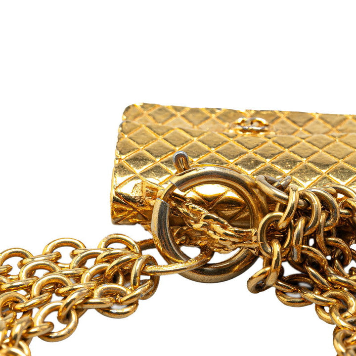 Top Quality Chanel Coco Mark Bag Motif Necklace Gold