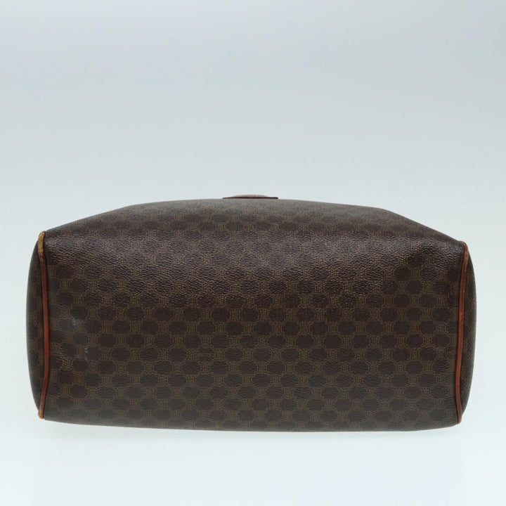 Celine Macadam Canvas Hand Bag PVC Leather Brown Gold Auth 87008