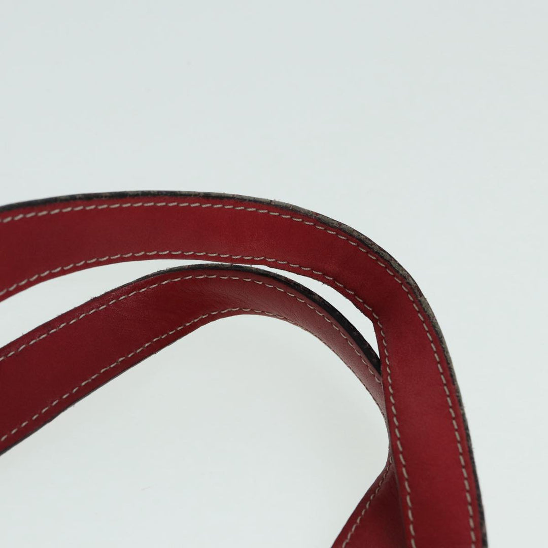 Burberry Nova Check Tote Bag Beige Red Silver Auth 87022