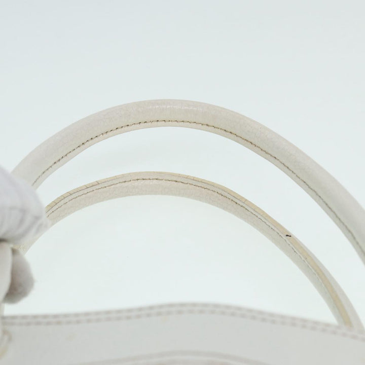 Celine Paris Macadam Canvas Tote Bag Leather Blue White Silver Auth 87066