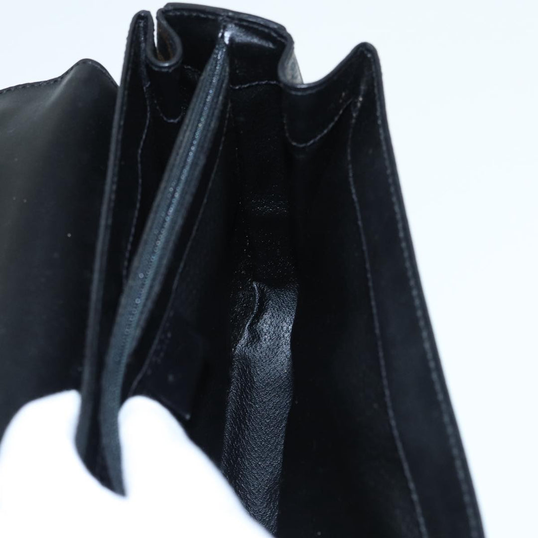Celine Macadam Canvas Hand Bag PVC Leather Black Gold Auth 87086