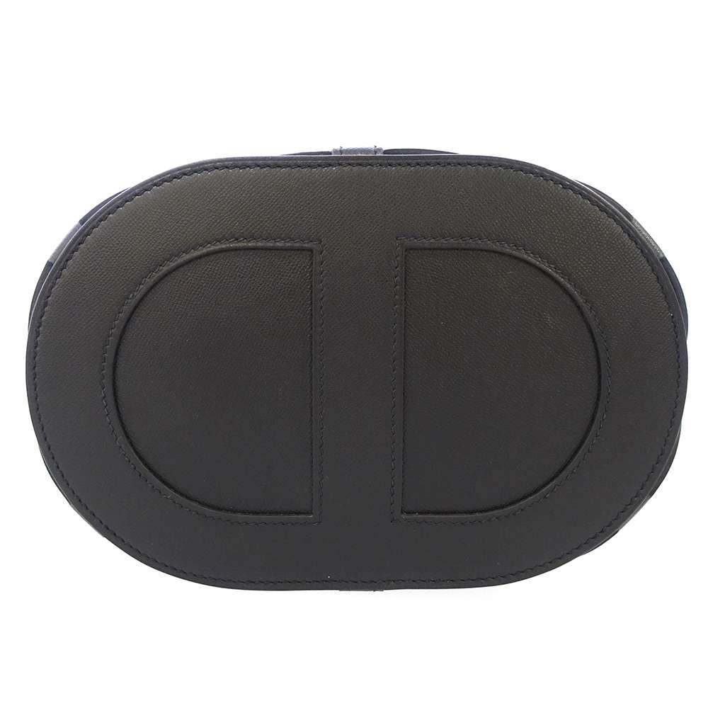 HERMES Chaine d'Ancre Black/blue Madame Calf Leather ・Silk