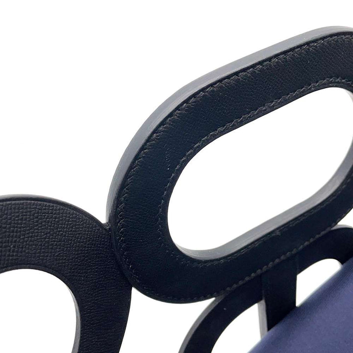 HERMES Chaine d'Ancre Black/blue Madame Calf Leather ・Silk