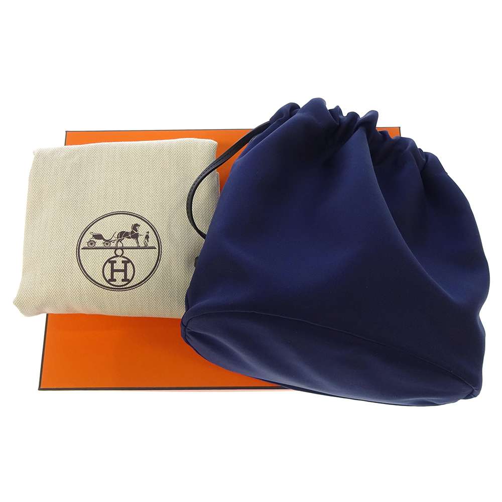 HERMES Chaine d'Ancre Black/blue Madame Calf Leather ・Silk