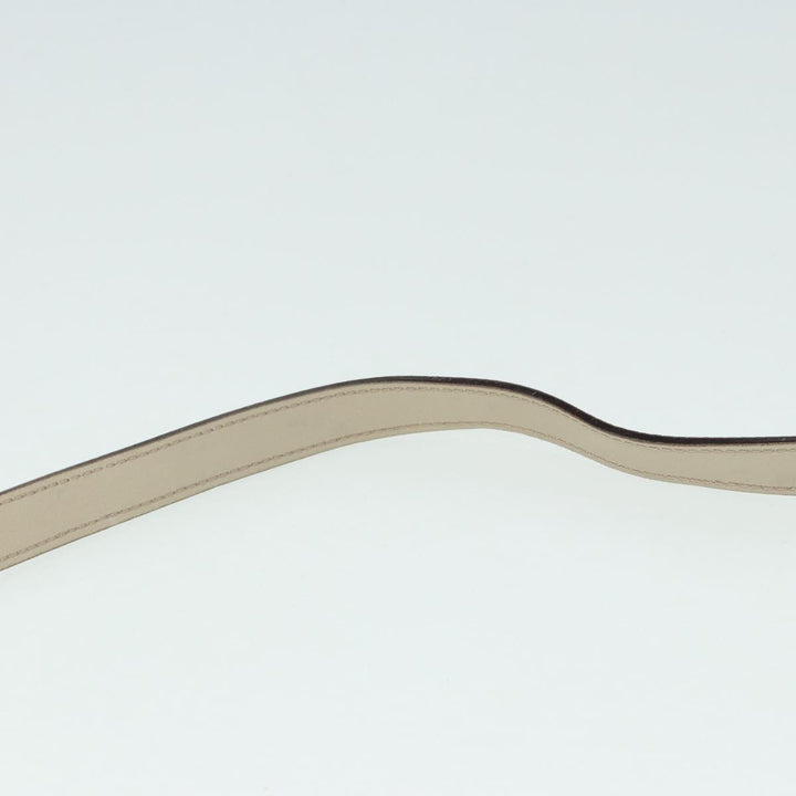 Celine Shoulder Bag Leather Cream Gold Auth 87192