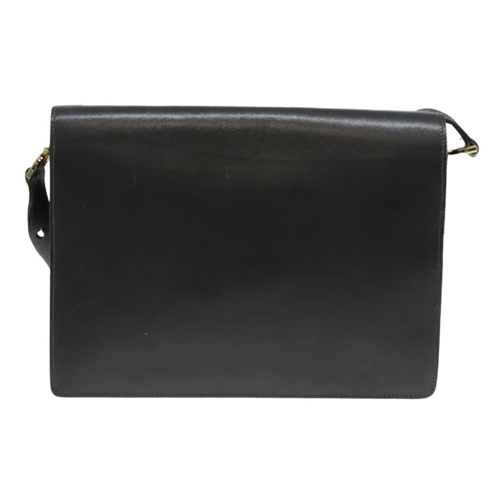 CHRISTIAN Top quality Dior Shoulder Bag Leather Gray Gold Auth 87198
