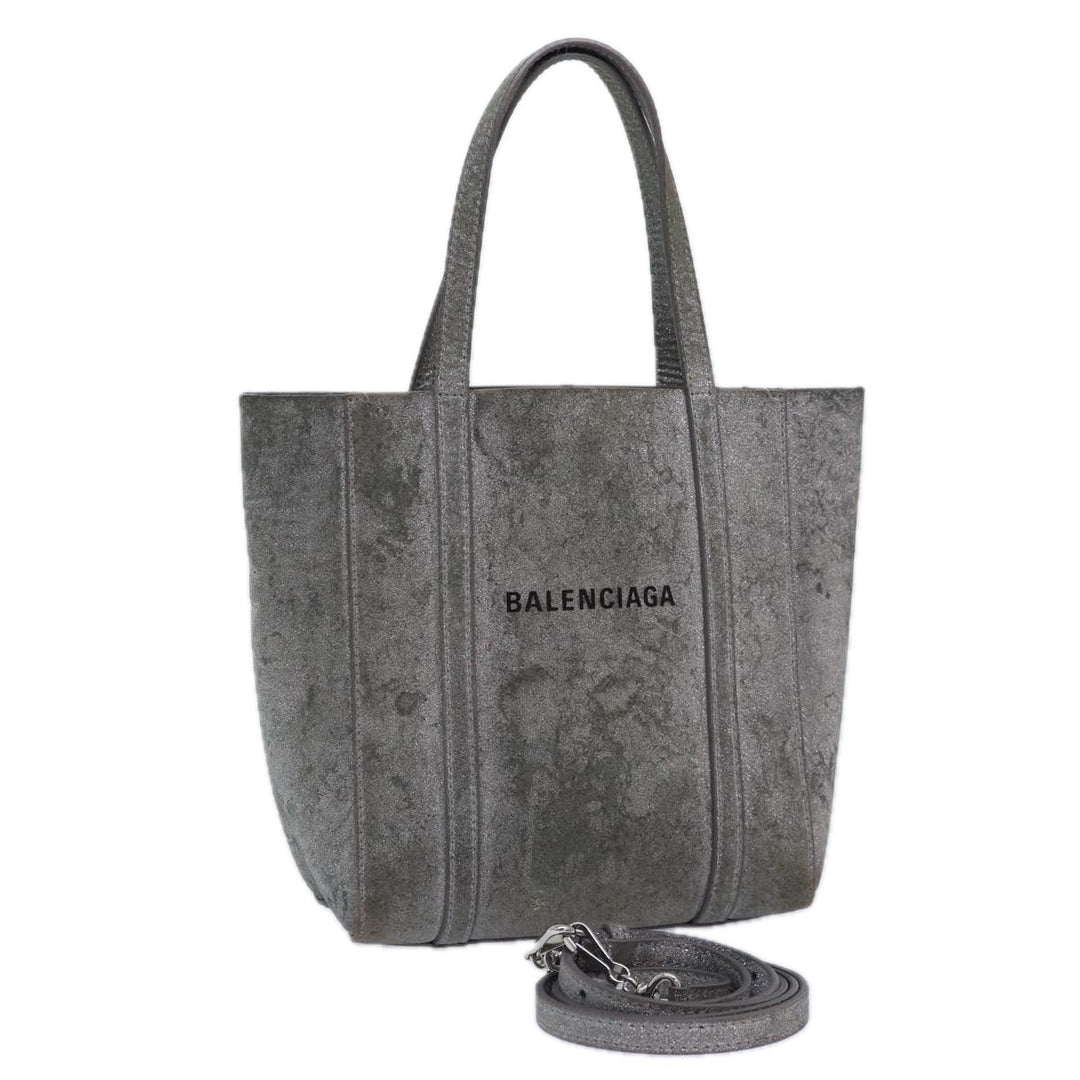 Top Quality Balenciaga Everyday Tote XXS Hand Bag Leather 2way Silver Silver Auth 87205