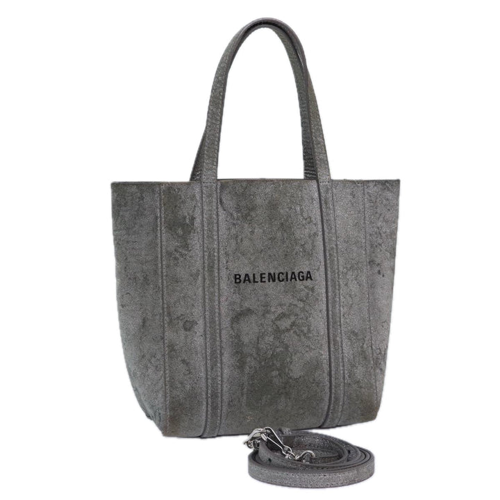 Top Quality Balenciaga Everyday Tote XXS Hand Bag Leather 2way Silver Silver Auth 87205
