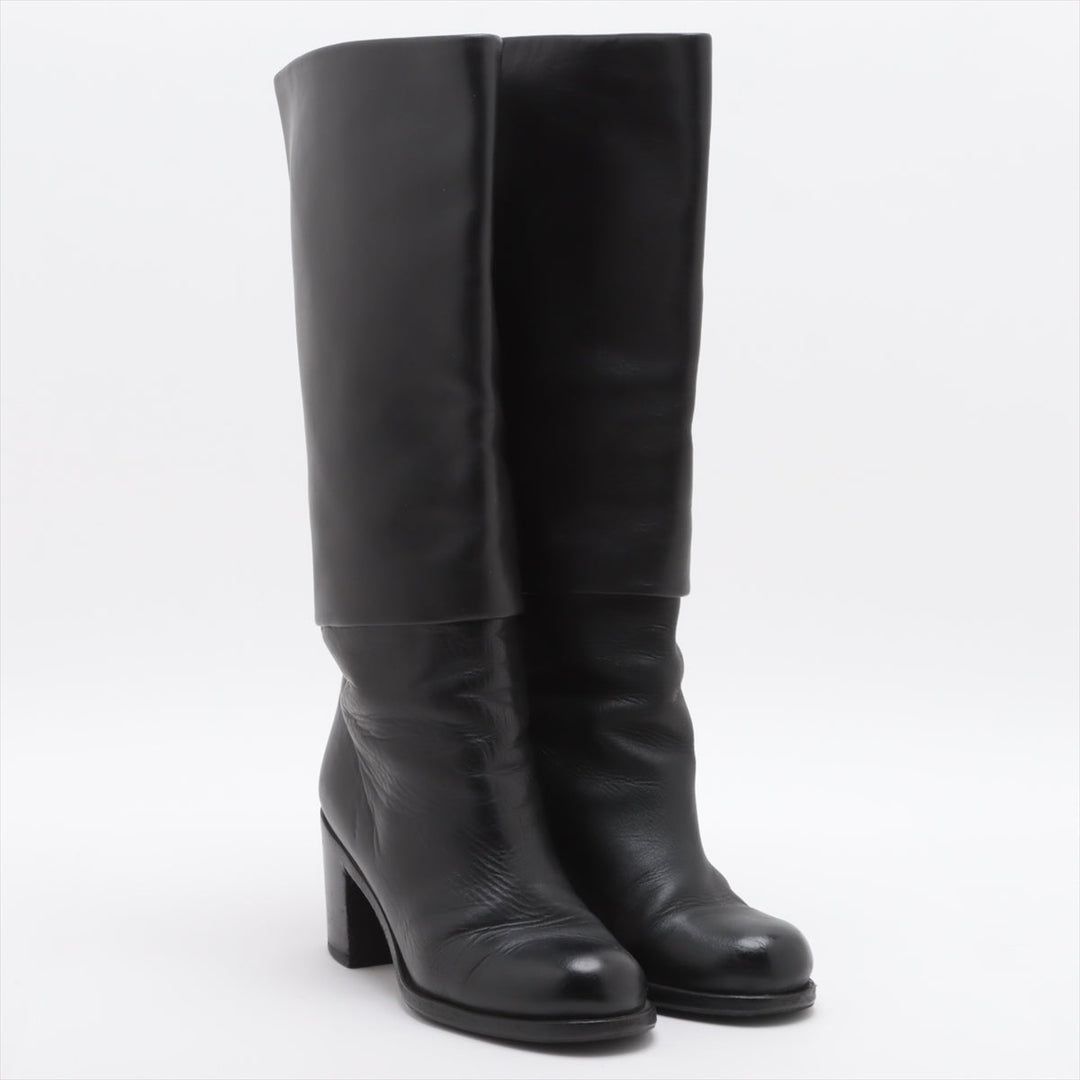 Top Quality Chanel Coco Leather Long Boots 36  Black G27808 Lift