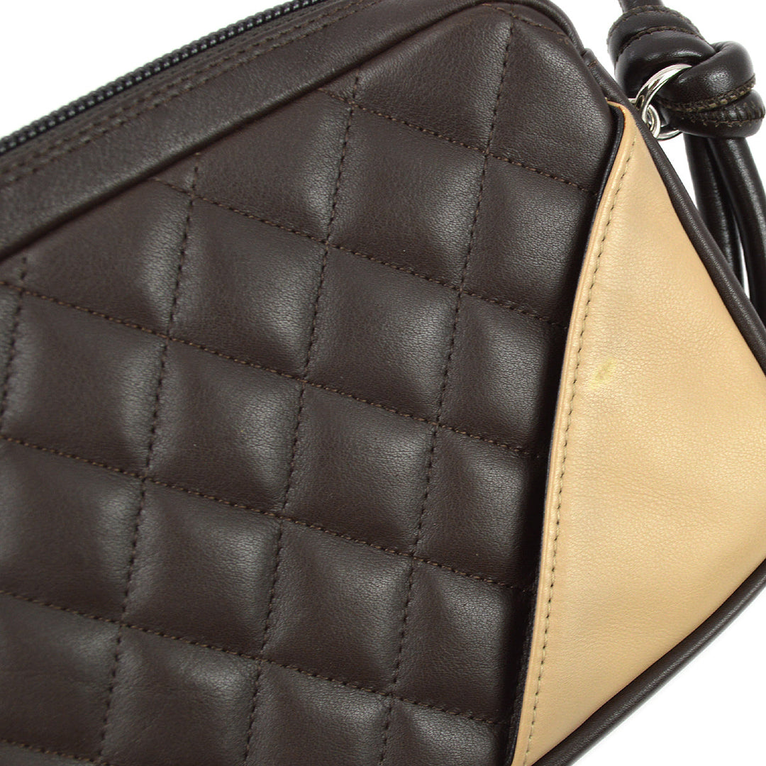 Top Quality Chanel 2004-2005 Brown Beige Calfskin Cambon Ligne Handbag