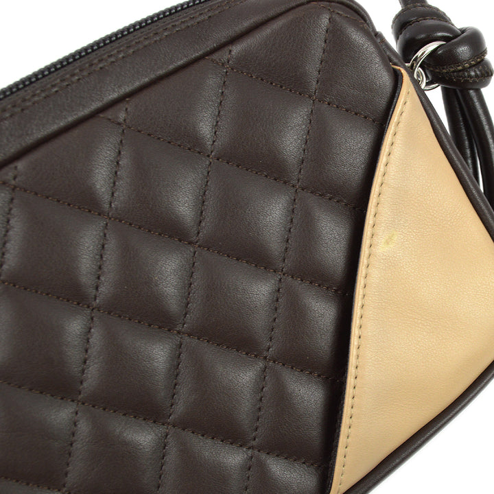 Top Quality Chanel 2004-2005 Brown Beige Calfskin Cambon Ligne Handbag