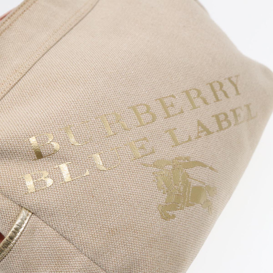 Burberry Blue Label Shoulder Bag Canvas Beige Auth 87317