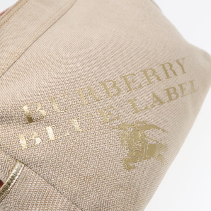 Burberry Blue Label Shoulder Bag Canvas Beige Auth 87317