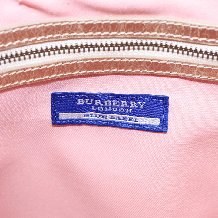 Burberry Blue Label Shoulder Bag Canvas Beige Auth 87317