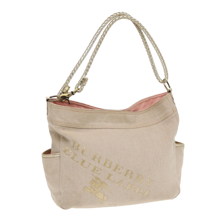 Burberry Blue Label Shoulder Bag Canvas Beige Auth 87317