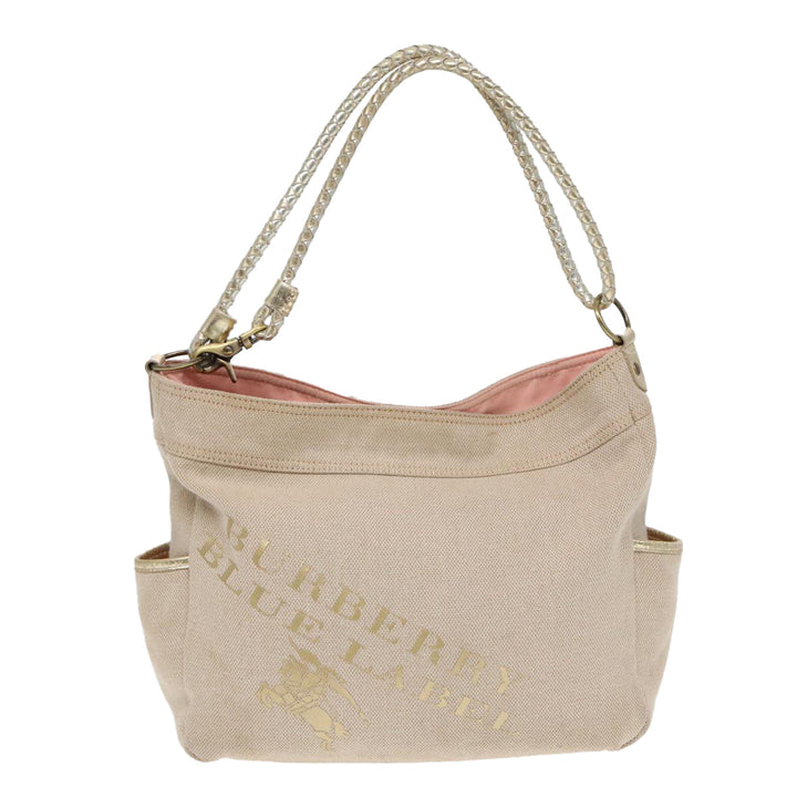 Burberry Blue Label Shoulder Bag Canvas Beige Auth 87317