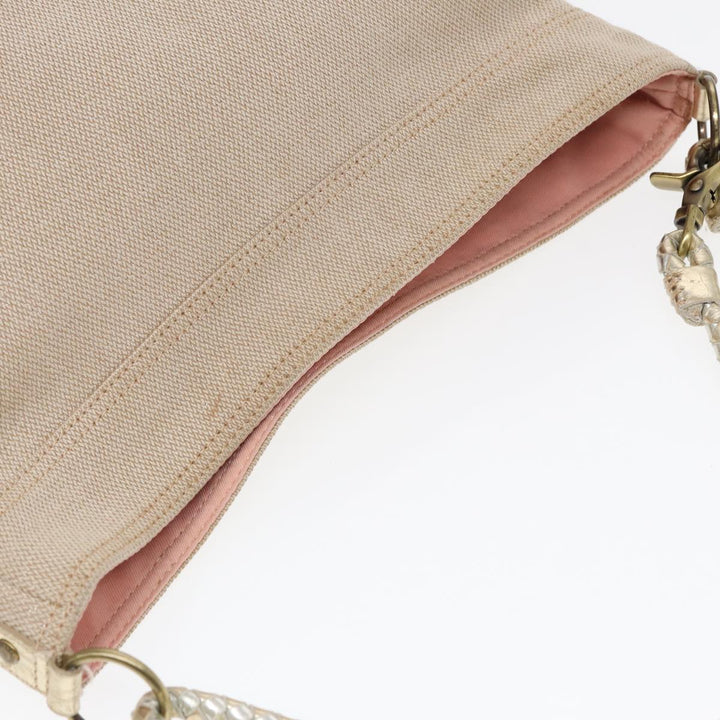 Burberry Blue Label Shoulder Bag Canvas Beige Auth 87317