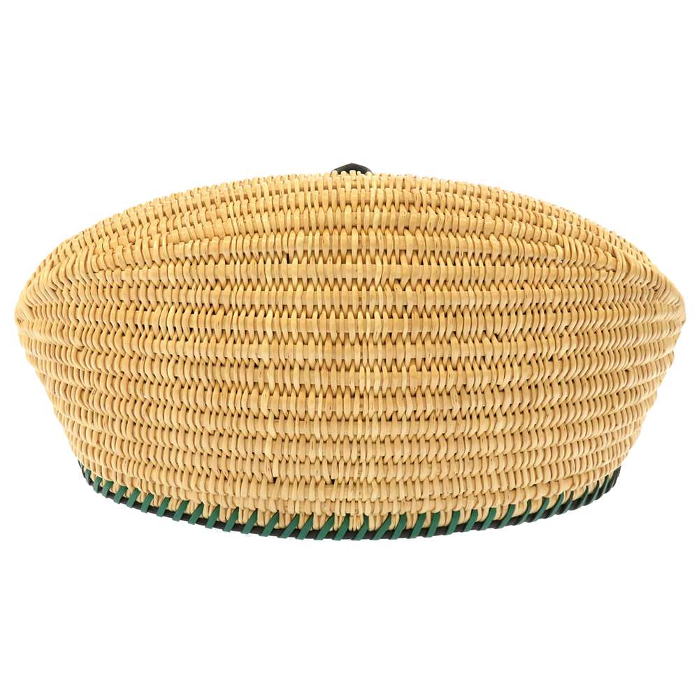 Hermes fishing basket VertVeron/Natural Swift Leather Straw