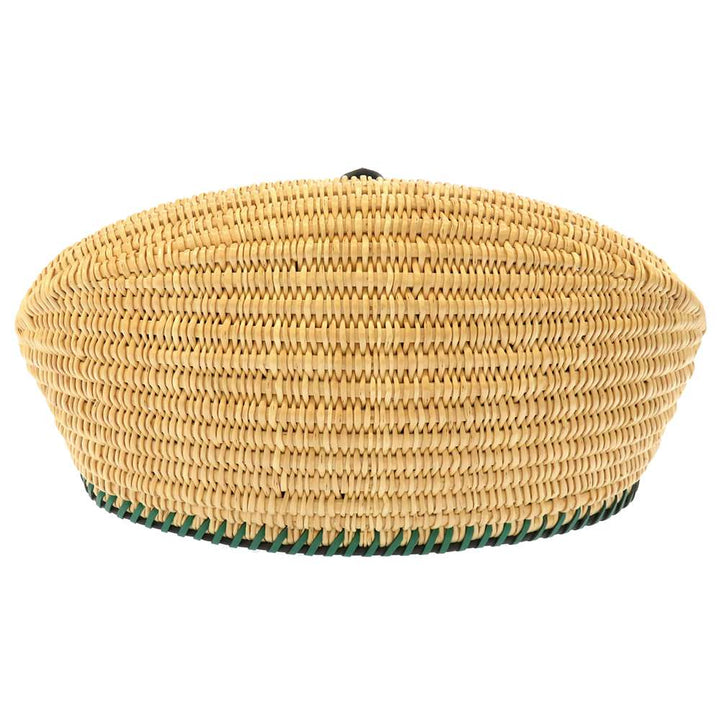 Hermes fishing basket VertVeron/Natural Swift Leather Straw