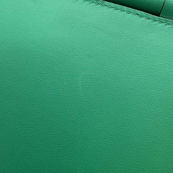 Hermes fishing basket VertVeron/Natural Swift Leather Straw