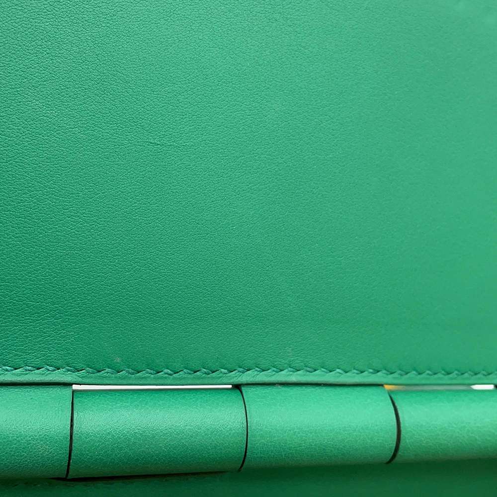 Hermes fishing basket VertVeron/Natural Swift Leather Straw
