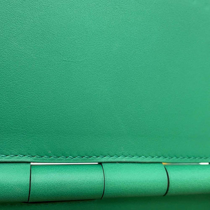 Hermes fishing basket VertVeron/Natural Swift Leather Straw