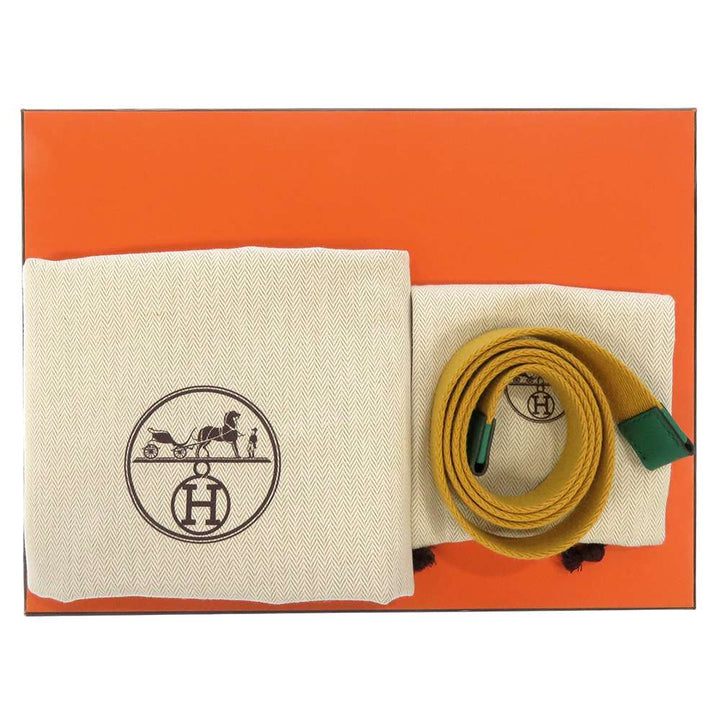 Hermes fishing basket VertVeron/Natural Swift Leather Straw