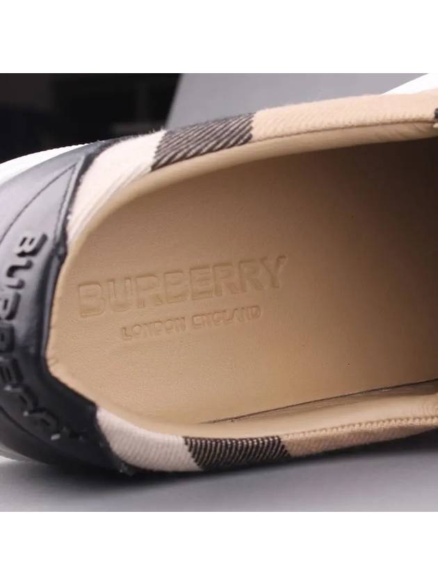 Burberry House Check Panel Leather Low Top Sneakers Black