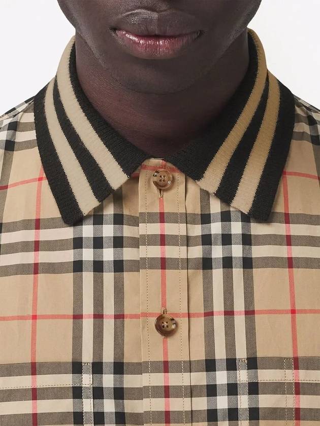Burberry Vintage Check Cotton Poplin Long Sleeve Shirt Archives Beige