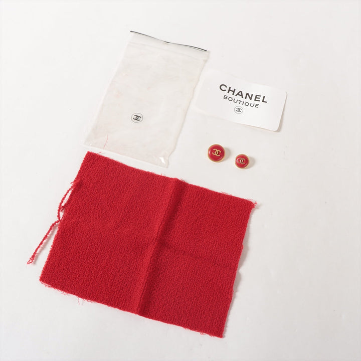Top Quality Chanel Coconut Button 95A Wool  Nylon Jacket 36  Red Twid P05302V04291